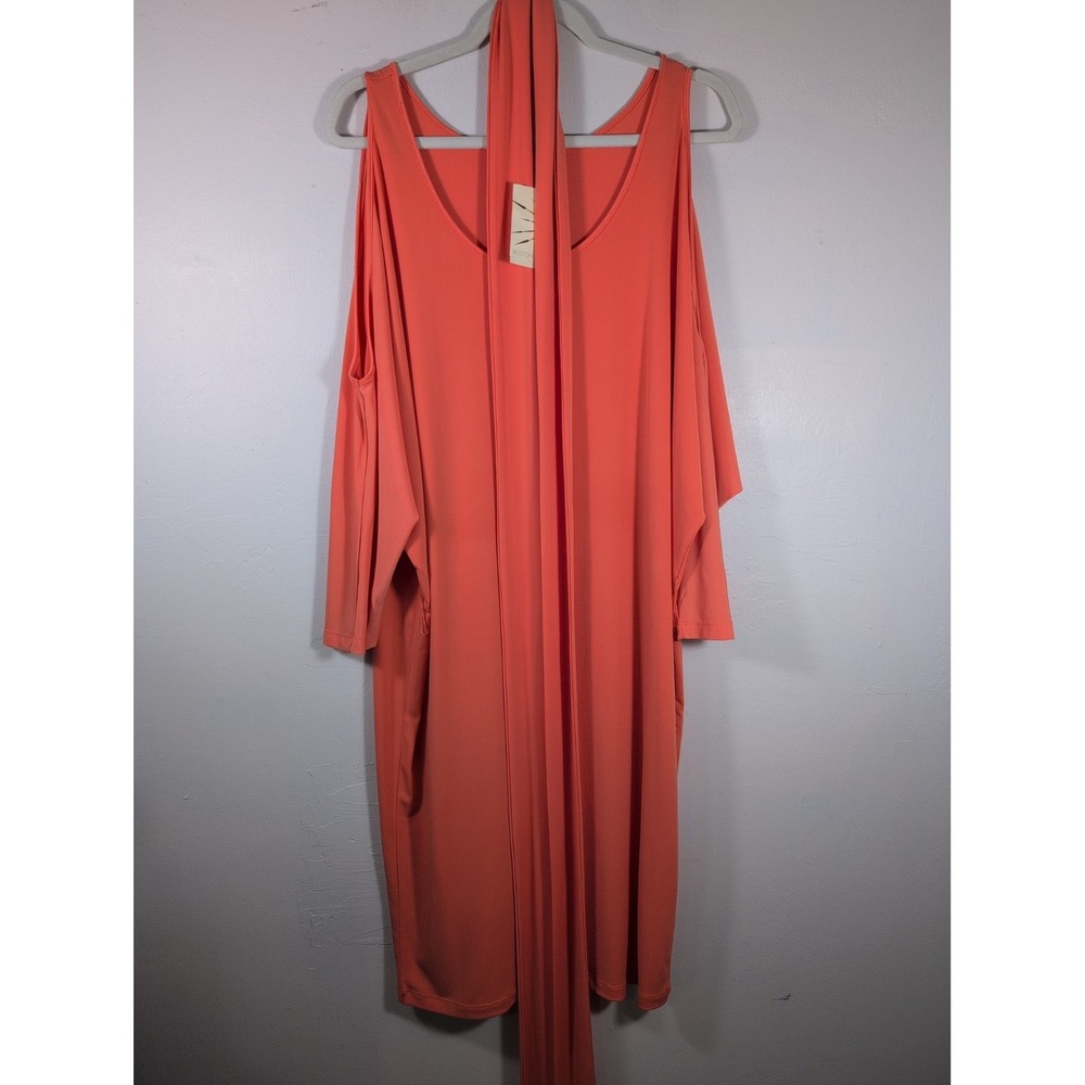 Boston Proper Dress, Orange Cold Shoulder With Belt New